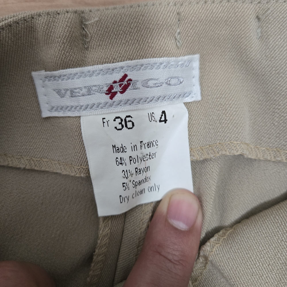 VERTIGO Taupe Stretch Cropped Pants Size 4 - Picture 9 of 13
